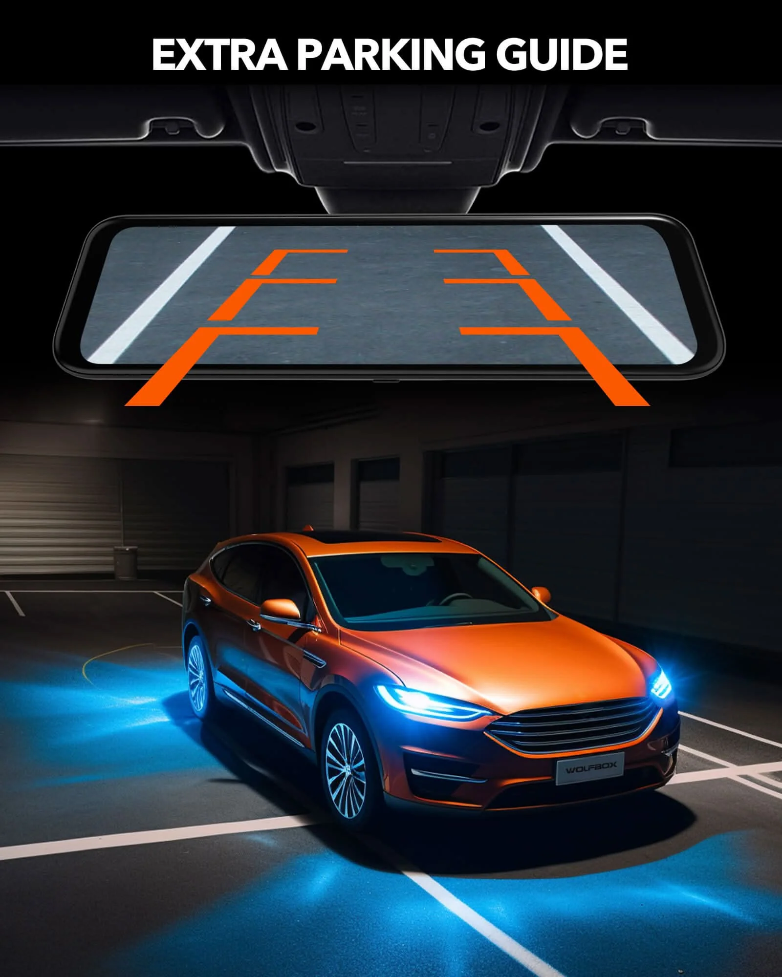 WOLFBOX G840H Rear View Mirror Dash Cam RHD - Image 6