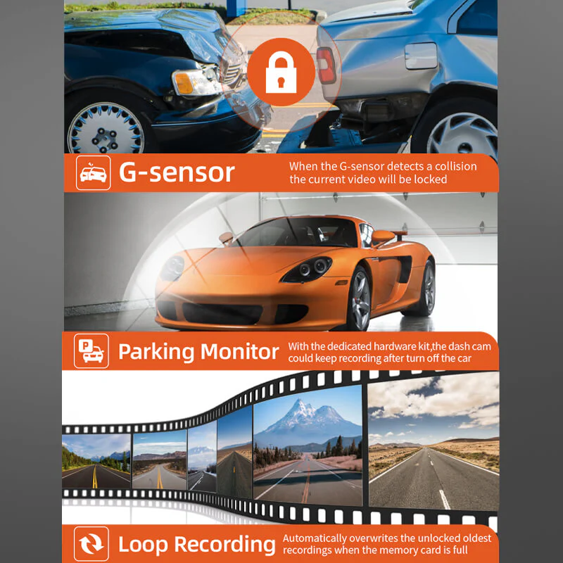 WOLFBOX G850 Rearview Mirror Backup Camera Dash Cam RHD - Image 4