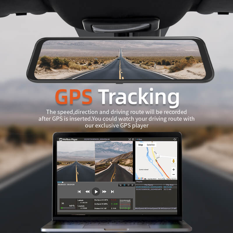 WOLFBOX G850 Rearview Mirror Backup Camera Dash Cam RHD - Image 5