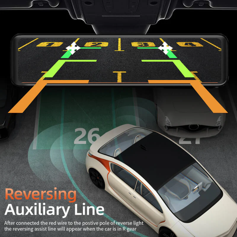 WOLFBOX G850 Rearview Mirror Backup Camera Dash Cam RHD - Image 6