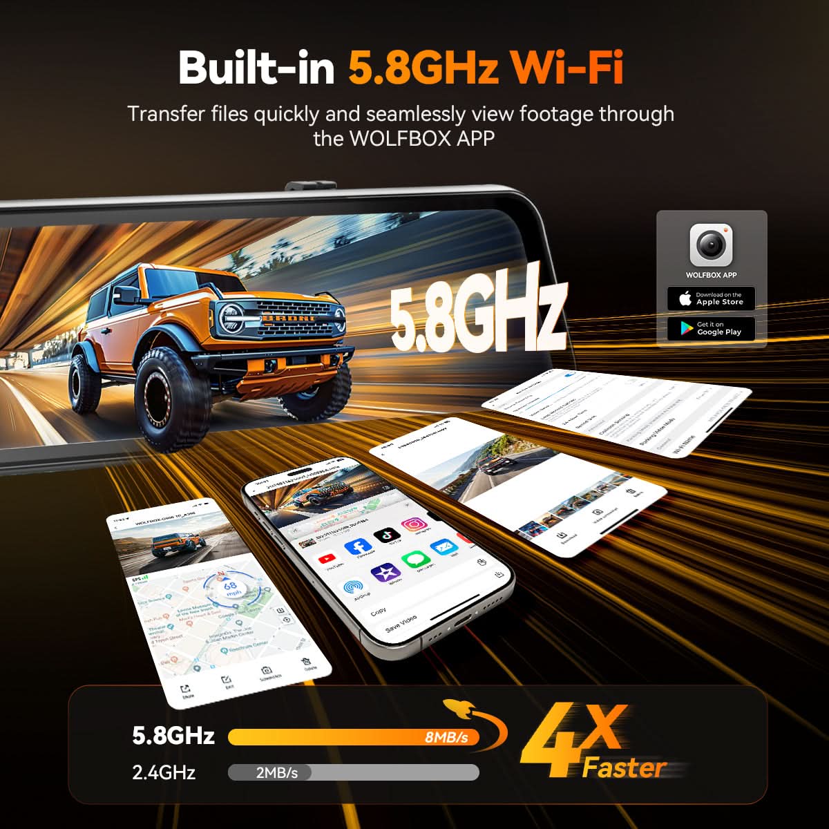 G900 TriPro 4K+2.5K+1080P 3 Channel Cabin Monitor Mirror Dash Cam RHD - Image 7