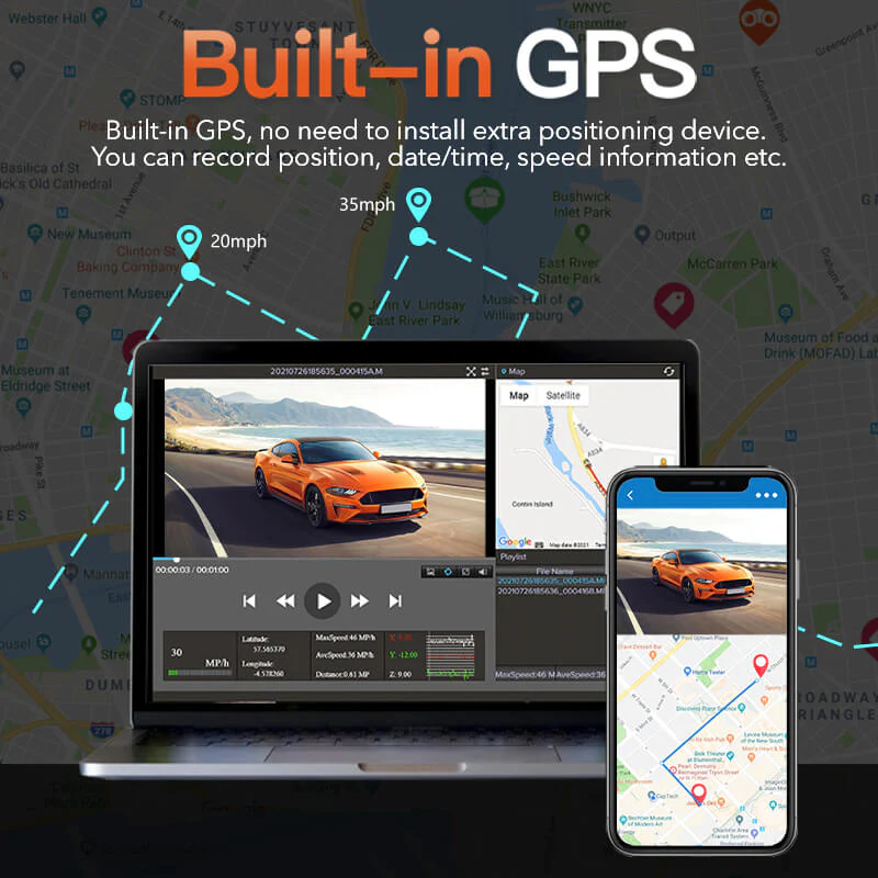 i07 | 3 Channel 2.5K+1080P+1080P Dashboard Recorder Built-in GPS WiFi - Image 5