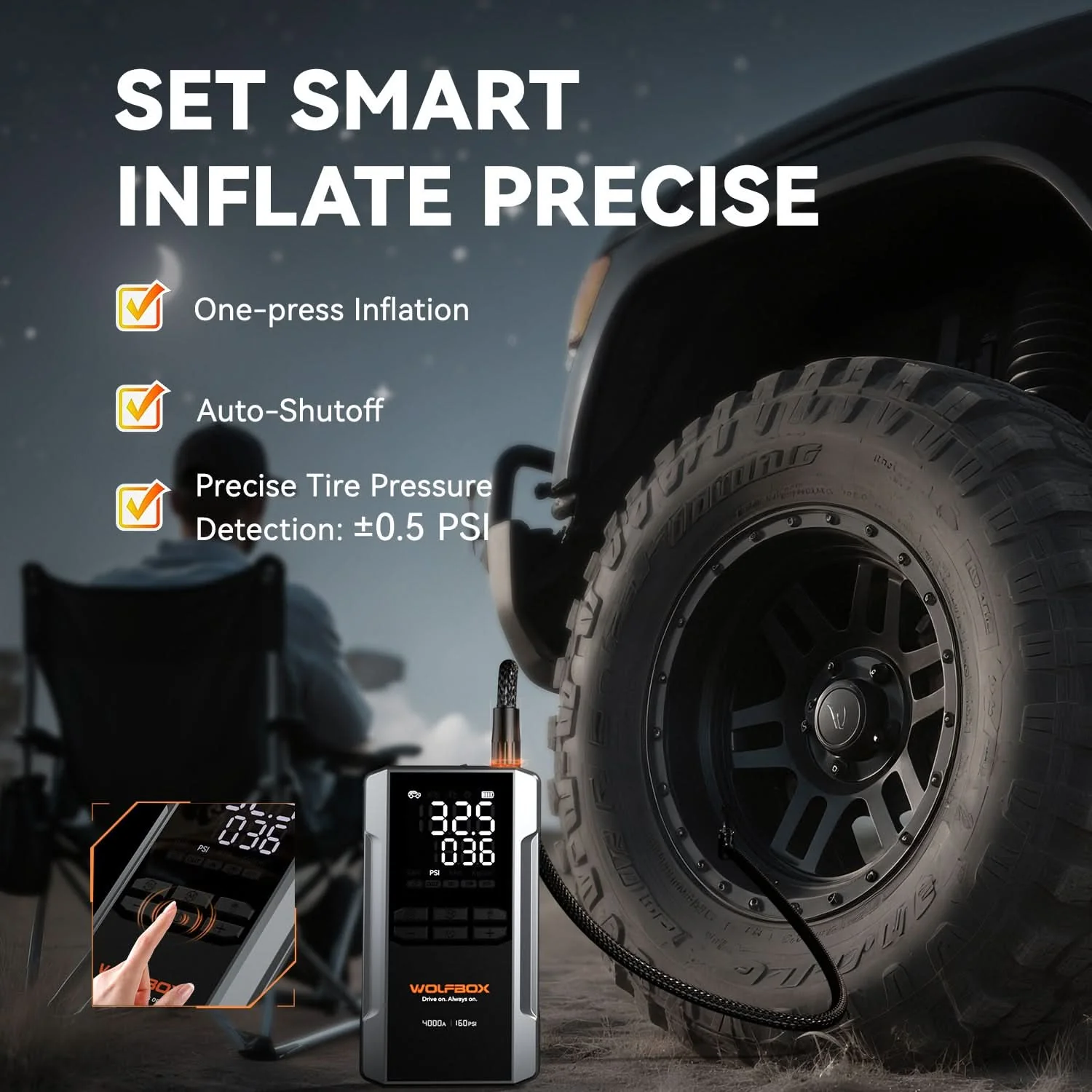 Jump Starter with Air Compressor Tire Inflator | Wolfbox MegaVolt 24Air - Image 6