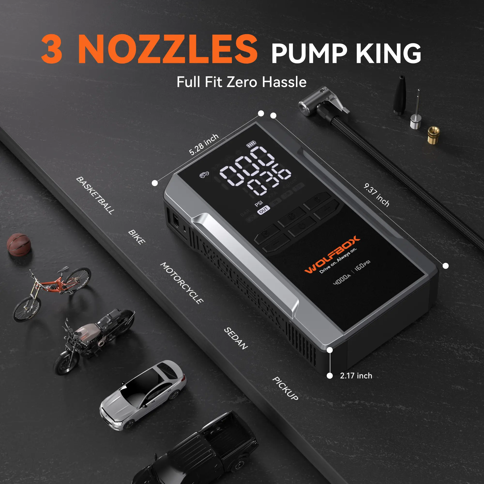 Jump Starter with Air Compressor Tire Inflator | Wolfbox MegaVolt 24Air - Image 8