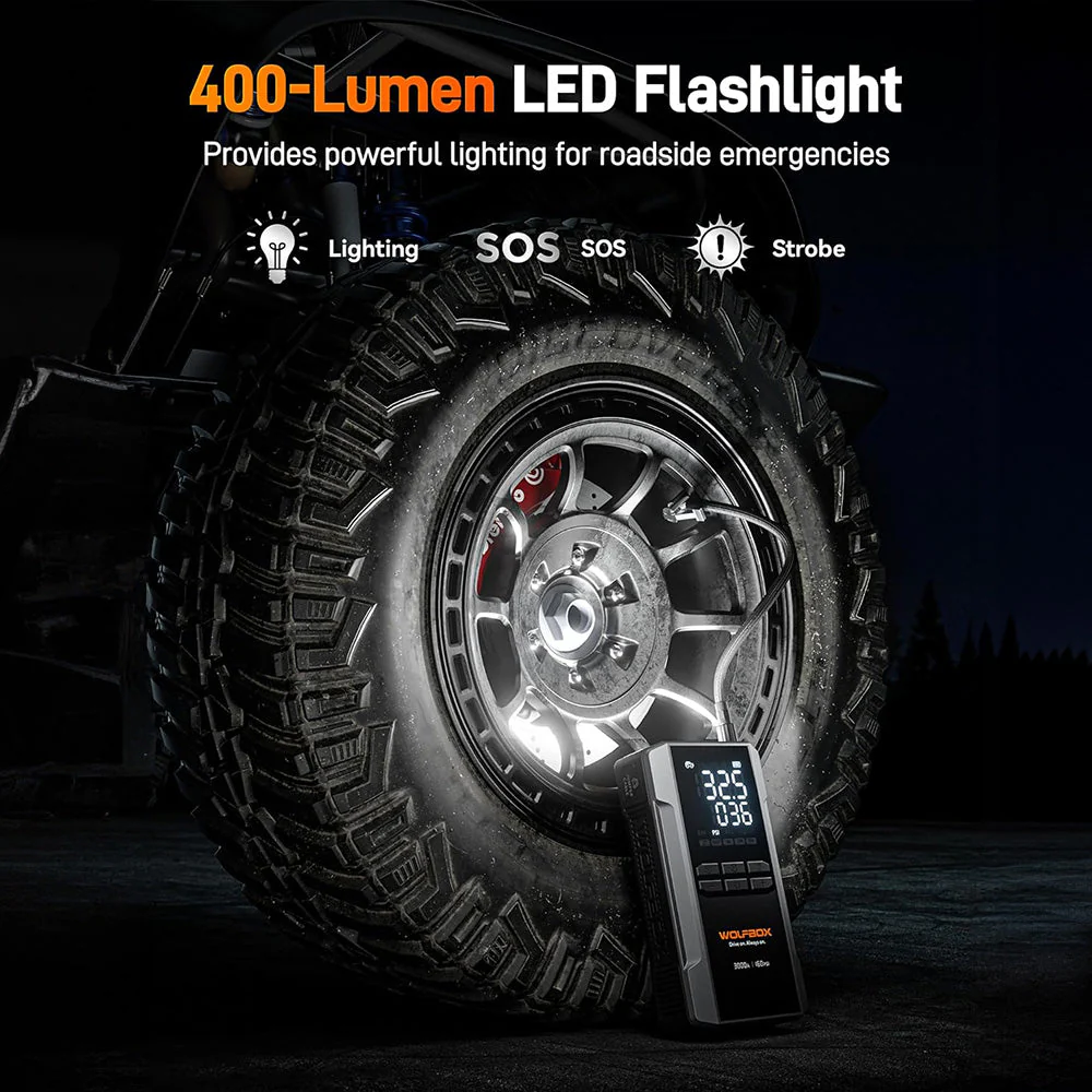 WOLFBOX MegaVolt16 Air Portable 4-in-1 Jumper Starter with Air Compressor - Image 7