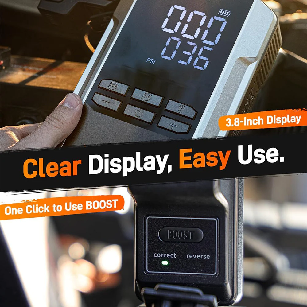 WOLFBOX MegaVolt16 Air Portable 4-in-1 Jumper Starter with Air Compressor - Image 8