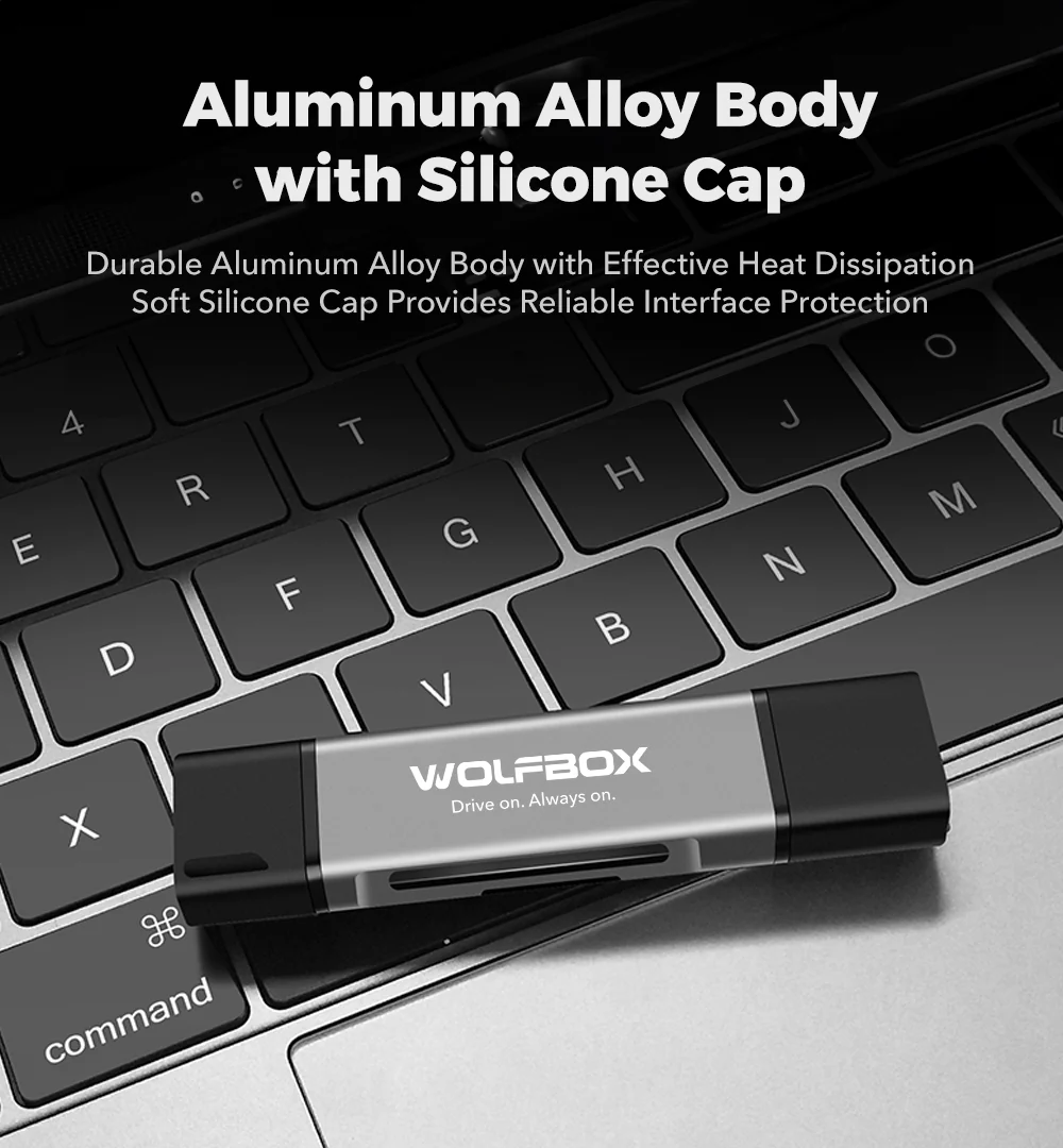 WOLFBOX 2-in-1 Card Reader with USB-C&USB-A Interface - Image 7