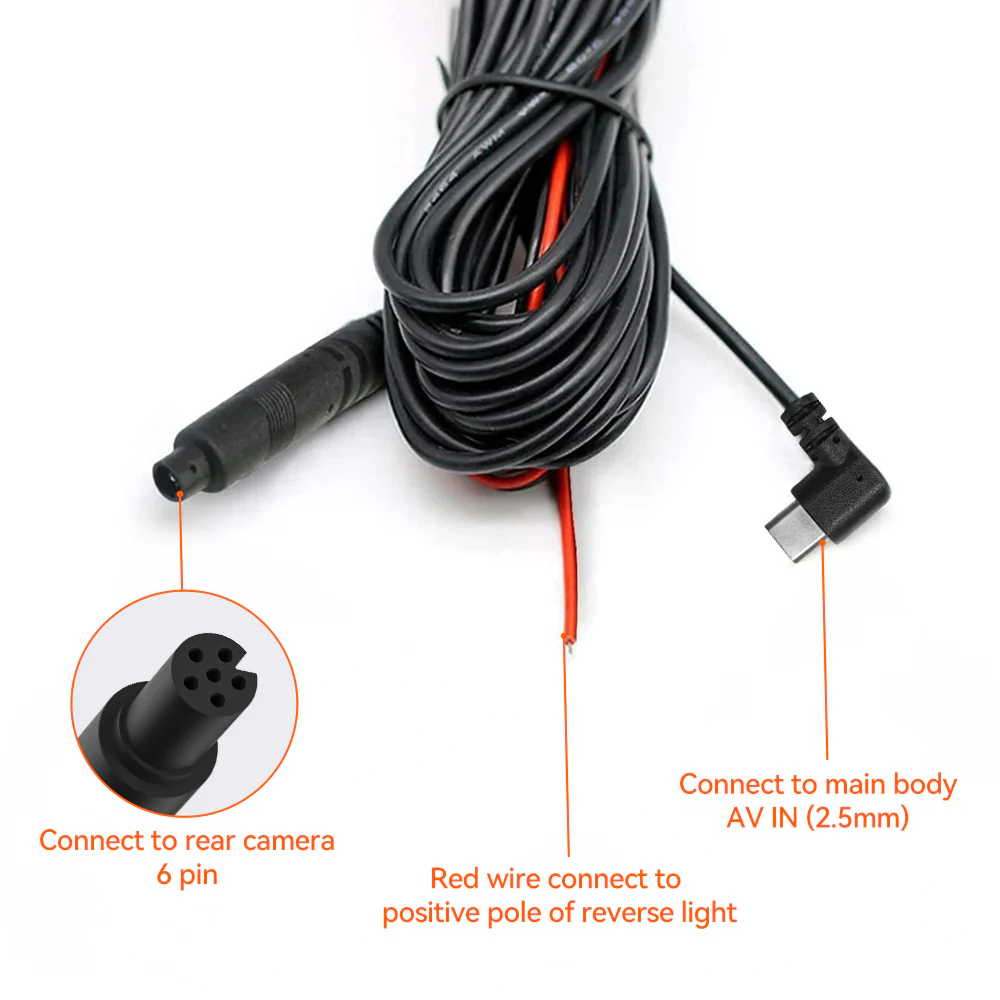 WOLFBOX 33/50 Feet Rear Camera Longer Replacement Cables for G900pro - Image 3