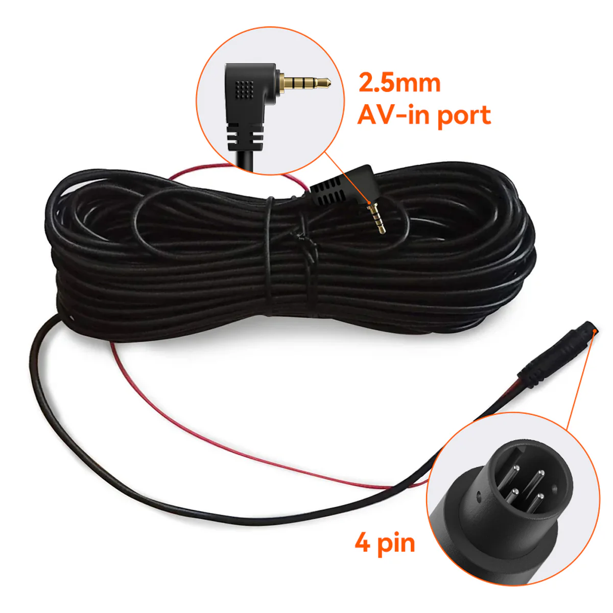 WOLFBOX 33/50 Feet Rear Camera Longer Replacement Cables for G900pro - Image 7