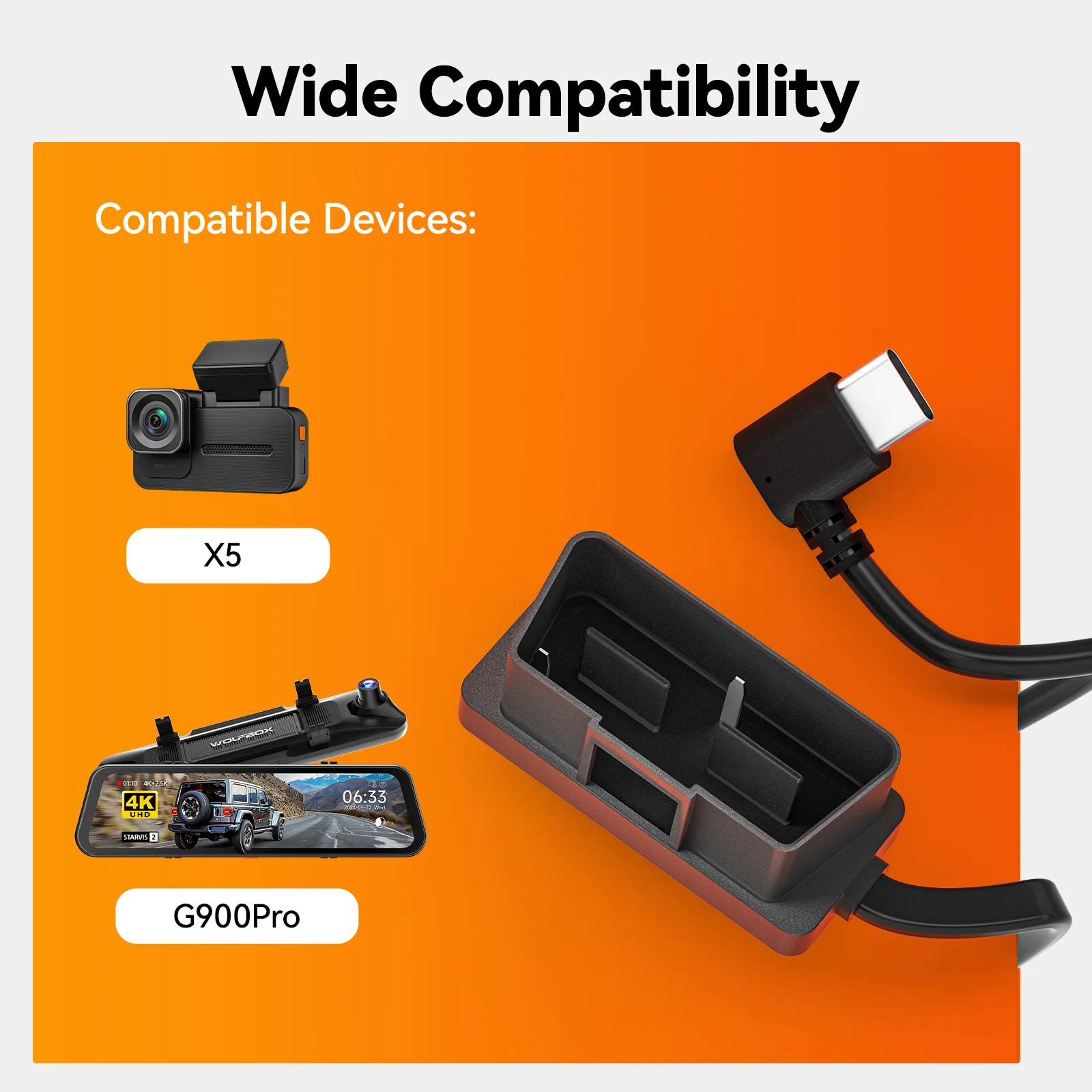 WOLFBOX Dashcam Multifunctional Hardwire Kit for G900Pro - Image 4