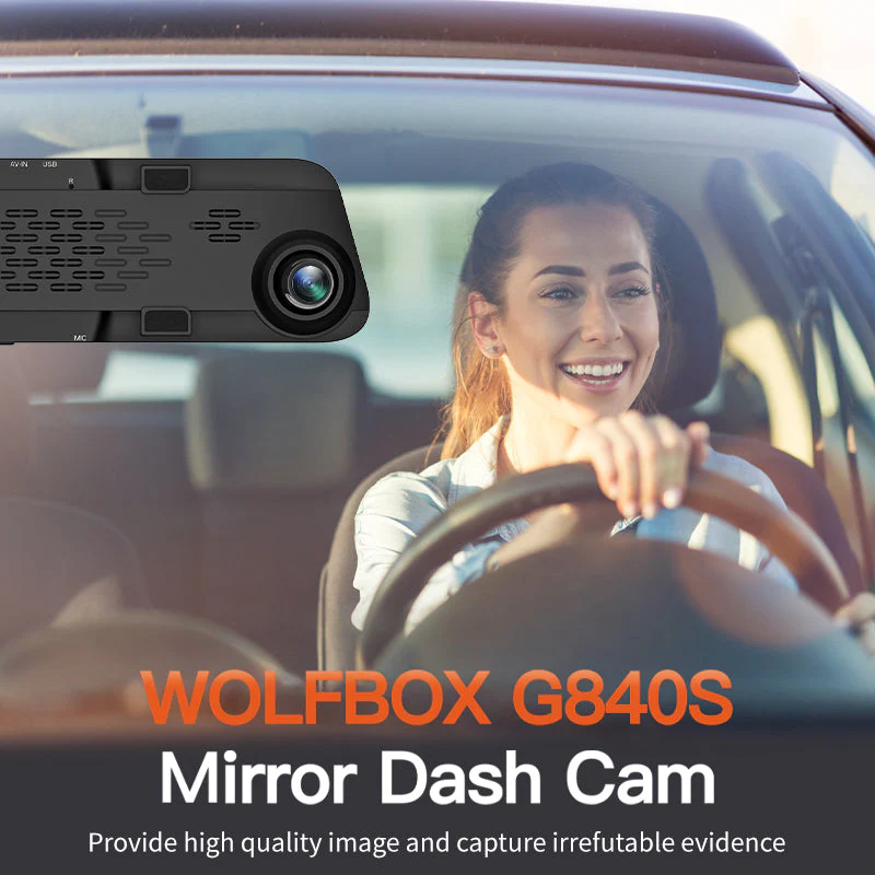 WOLFBOX G840S 12″ 4K Mirror Dash Cam 2160P Full HD Smart Rear View Camera Mirror Dash Cam RHD - Image 6