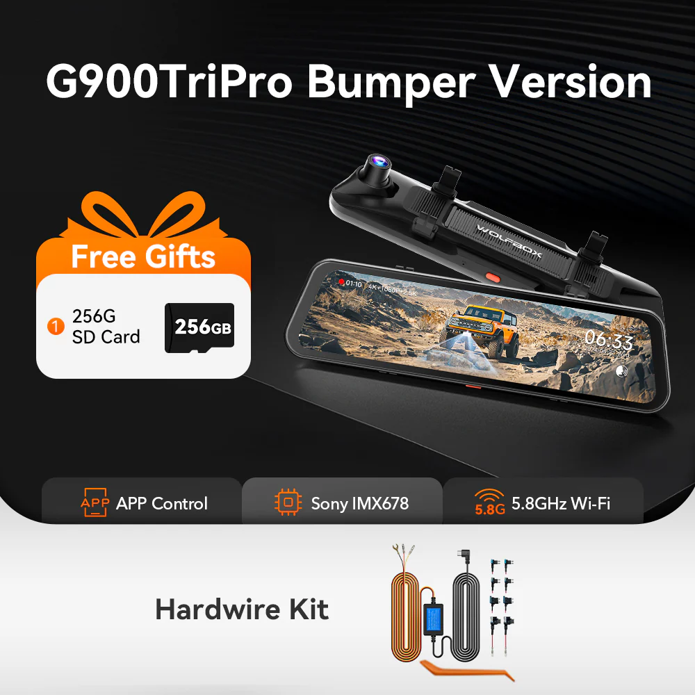 WOLFBOX G900 TriPro Bumper Version 3 Channel Rear View Mirror RHD - Image 10