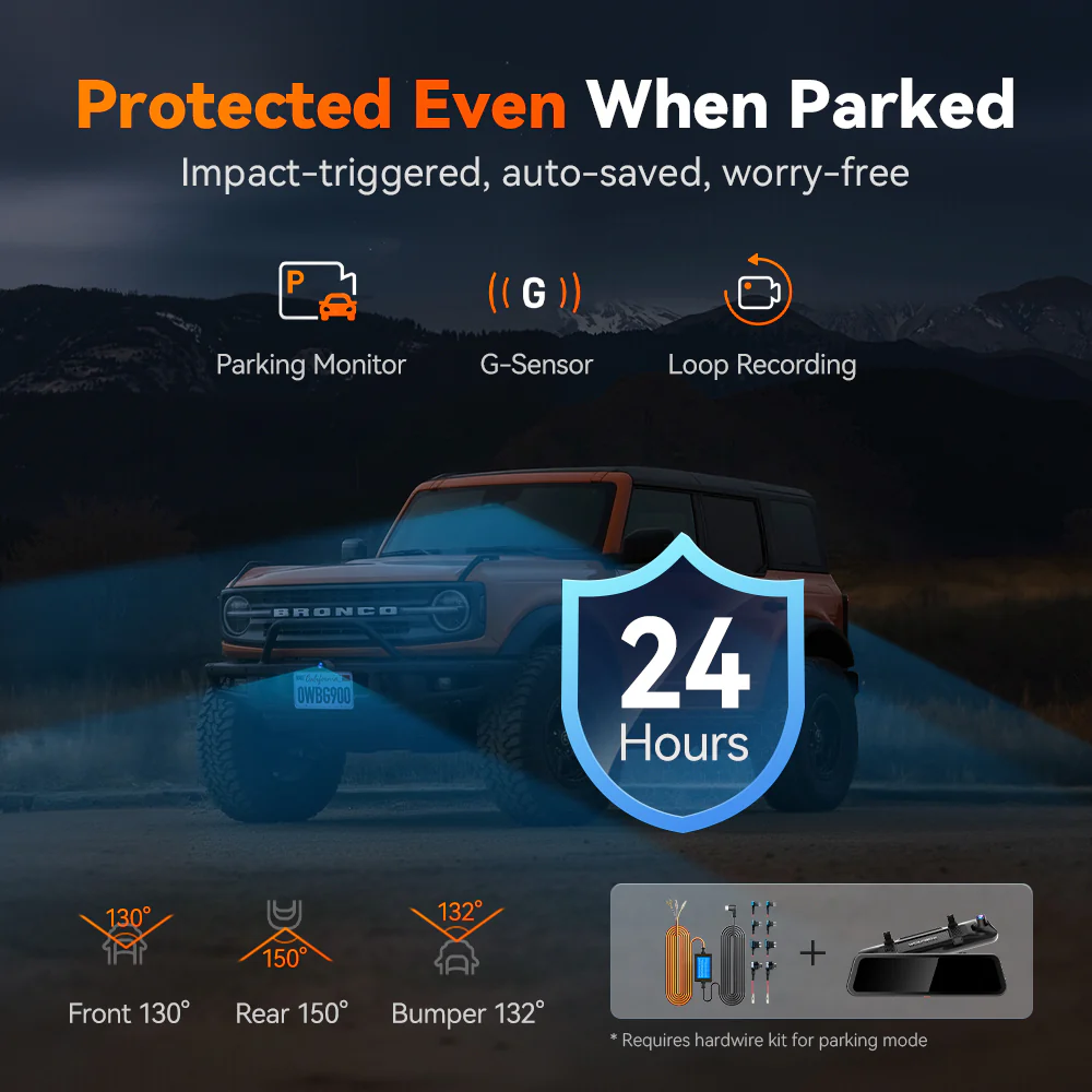 WOLFBOX G900 TriPro Bumper Version 3 Channel Rear View Mirror RHD - Image 7