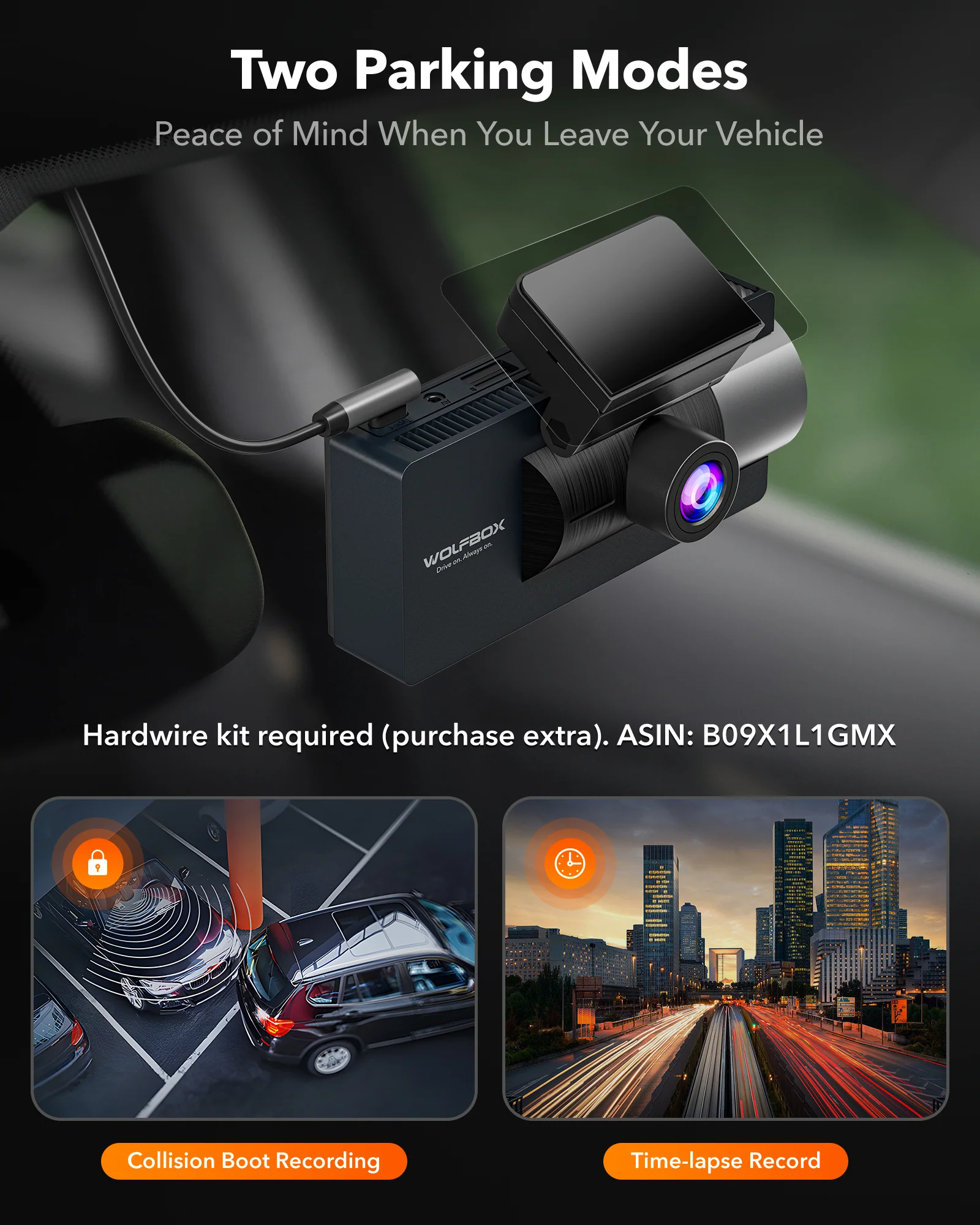 WOLFBOX i17 4K+2.5K 5G WiFi Super IR Night Vision Dash Cam - Image 5