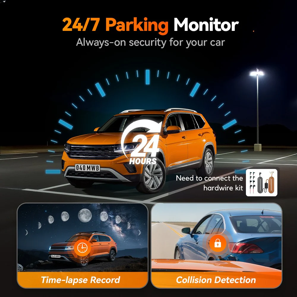 WOLFBOX M40 4K 10" ADAS WIFI Touch Screen Mirror Dash Cam - Image 5