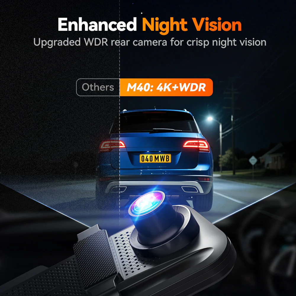 WOLFBOX M40 4K 10" ADAS WIFI Touch Screen Mirror Dash Cam - Image 8