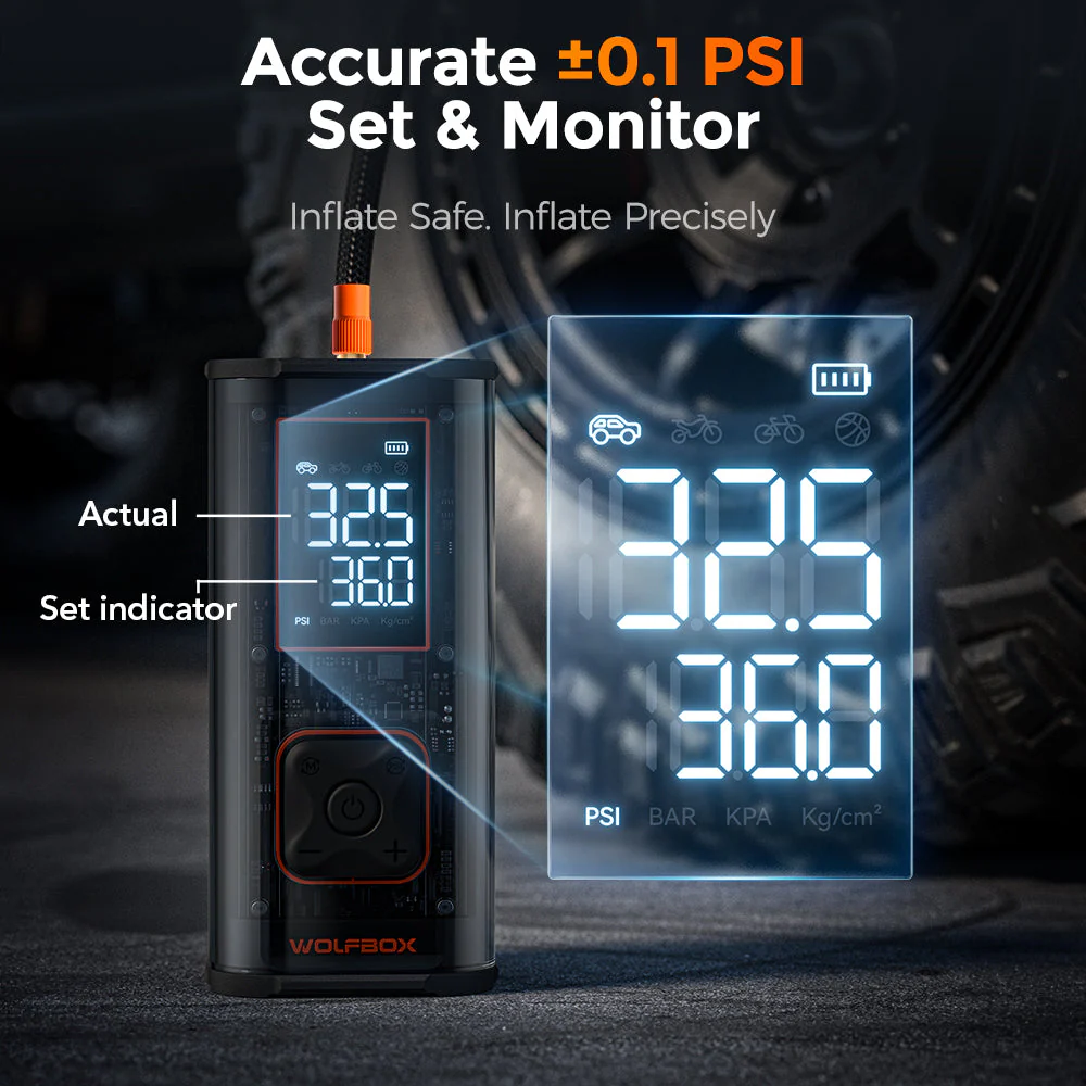WOLFBOX MegaFlow24 Pro Portable Tire Inflator - Image 7