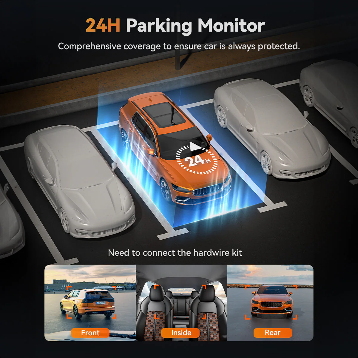 WOLFBOX X5 3 Channel Touchscreen WiFi Mini Dash Camera - Image 6